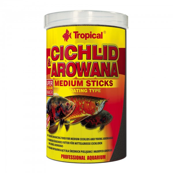 Fischfutter TROPICAL Cichlid & Arowana Medium Sticks, 1 Liter
