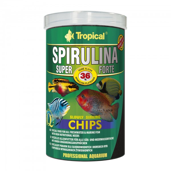 Fischfutter TROPICAL Super Spirulina Forte 36% Chips 1 Liter