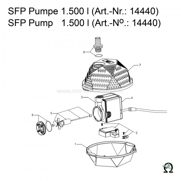SÖLL Teichpumpe SFP-1500 Bild Nr. 4 Motordeckel für SÖLL Teichpumpe SFP-1500