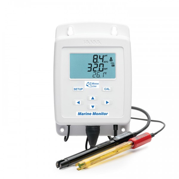 Monitor HI981520 für pH, Salzgehalt und Temperatur in Meerwasserquarien