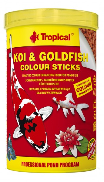 Tropical Fischfutter Koi & Goldfisch Colour Sticks 1 Liter in der Dose