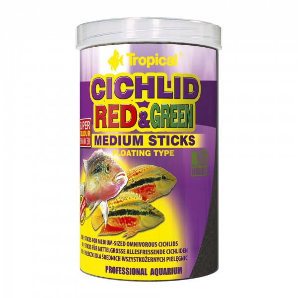 Fischfutter TROPICAL Cichlid Red & Green Medium Sticks, 1 Liter