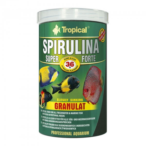 Fischfutter TROPICAL Super Spirulina Forte 36% Granulat, 1 Liter